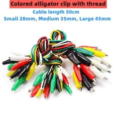 10pcs Electric Color Alligator Clip DIY Small Battery Power Cord Sheath Electric
