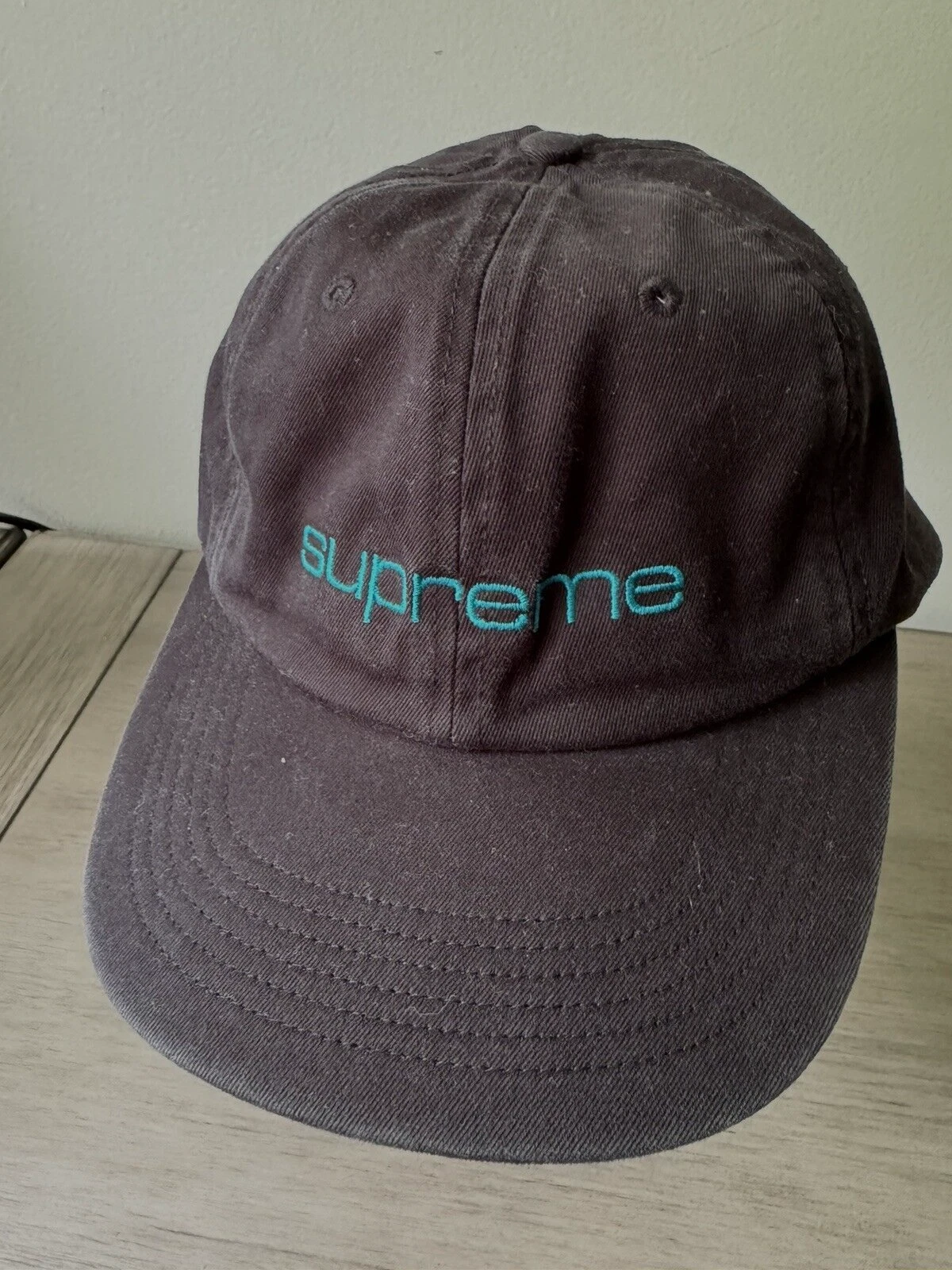 SUPREME 6 panneaux ajustement peu profond   logo compact classique en sarcelle casquette réglable unisexe