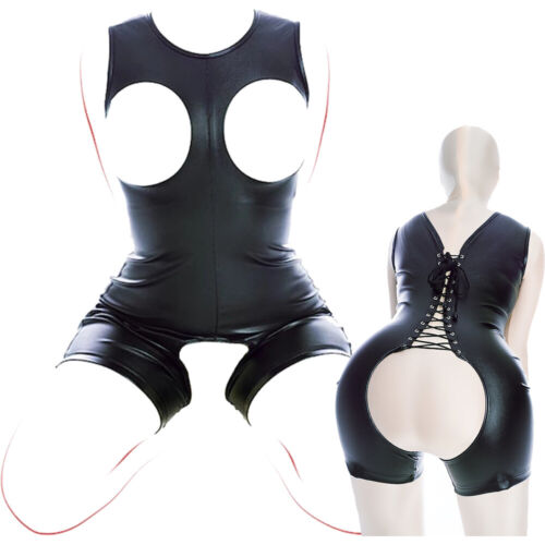 BDSM Cupless Body Harness Bondage Wear Jumpsuit Skirt Bodysuit Clubwear Lingerie - Picture 1 of 15