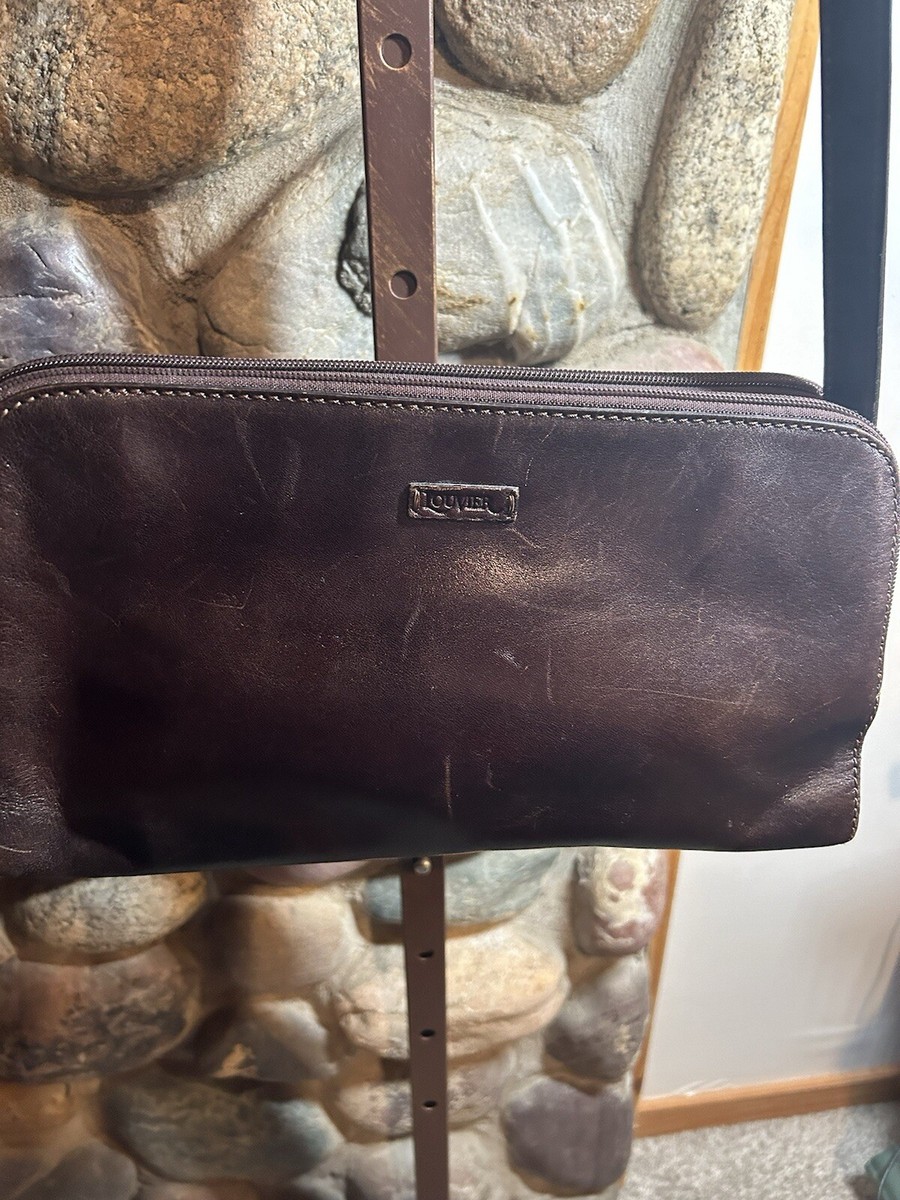 Louvier Paris Vintage Women's Brown Genuine Leather Shoulder Bag