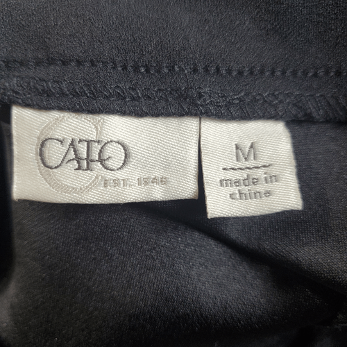 Pantaloni Cato donna pantaloni neri medi svasati est 1946 vita alta orlo arricciato - Foto 2 di 9