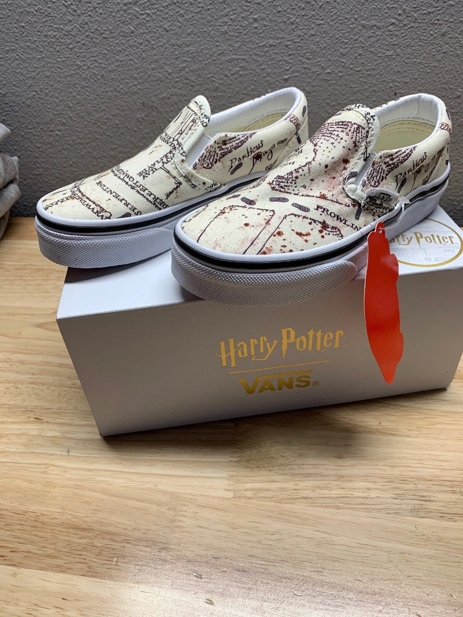 VANS x Harry Potter Marauders Map Classic Slip On Vault Kids SZ 12 New!!