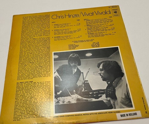 CHRIS HINZE "Vivat Vivaldi" - Rare & Collectible 1970 Vinyl CBS Records LP (VG+) - Imagen 2 de 7