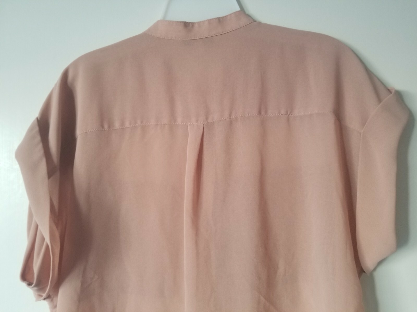 CAbi Solid Basic Brown Sheer Short Sleeve Button … - image 8