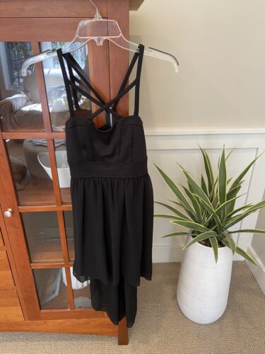 Wet Seal Women Dress Size Small Black Sleeveless Babydoll Y2K Prom