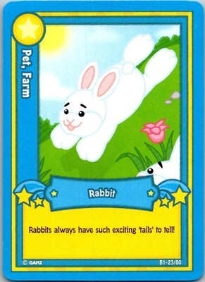 2007 Ganz Webkinz Series 1 #B1-23 Rabbit