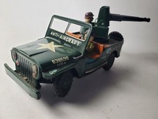 Cragstan Anti-Aircraft Battery WWII Army Jeep Japan Tin Litho Military 638698