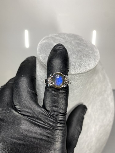 KHR Sterling Silver  Labradorite  & Topaz Gemstone Ring