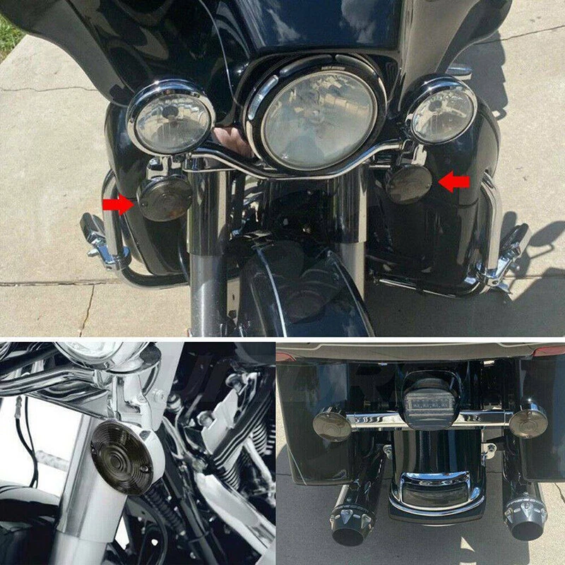 Lente de humo cubierta de luz de señal de giro apta para Harley Heritage Softail Touring 86-19 Foto 3 de 4