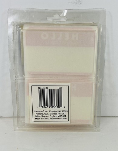 100 - Red "Hello My Name Is" Name Badges - Tags Labels ID Stickers Peel Stick - Picture 2 of 2