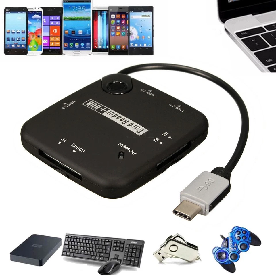 Type C USB 3.0 OTG SD TF Card Reader For MacBook LG G5 G6 SAMSUNG Note20 10 S21 - Image 3 of 4