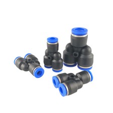 Pneumatic Push In Fitting Air Water Pipe - Y Shape 3 Way Connector 4-6-8-10-12mm