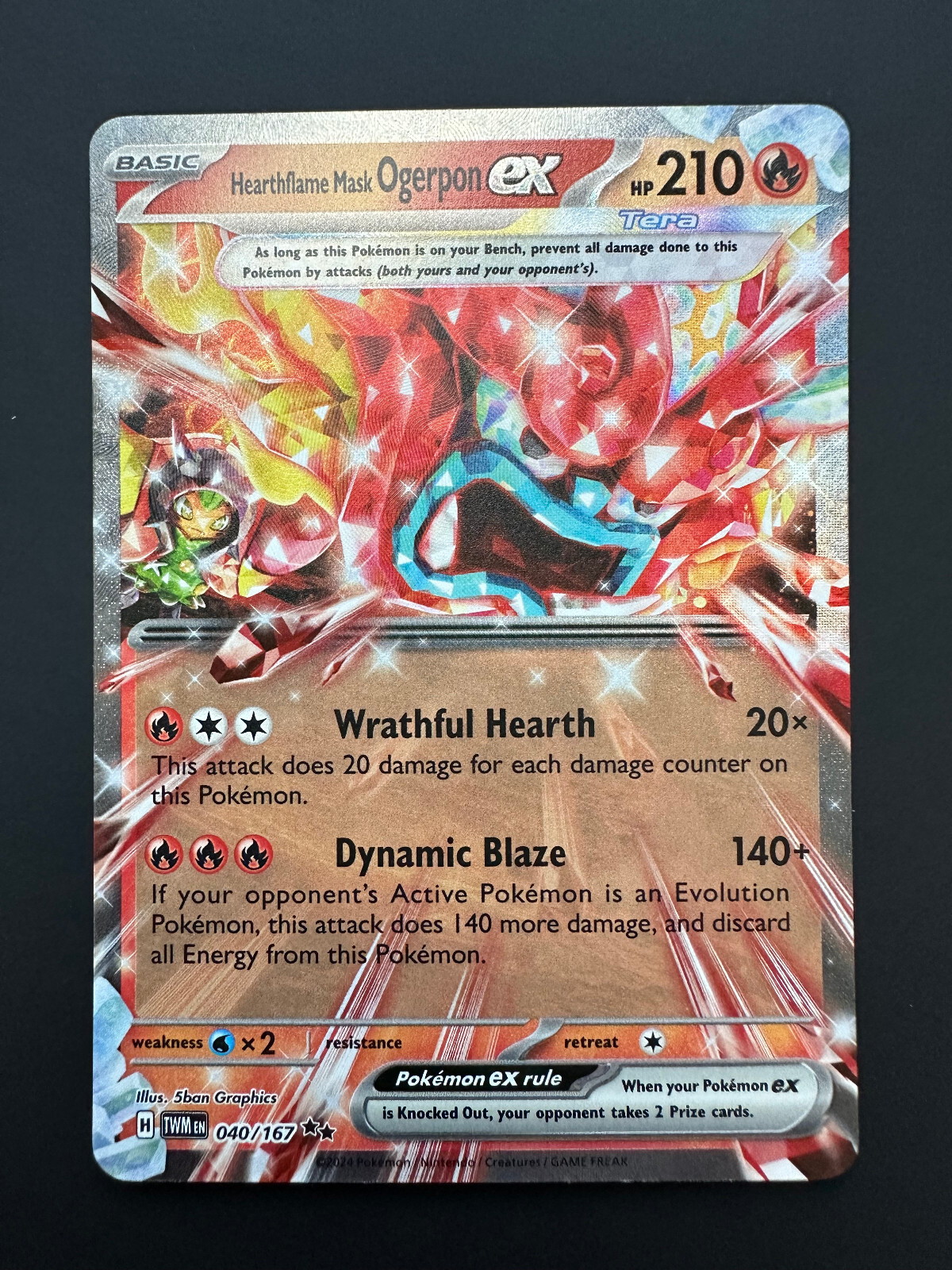 Hearthflame Mask Ogerpon EX 040/167 Holo | 2024 Twilight Masquerade | NM