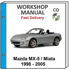 MAZDA MX-5 / MIATA 1998 1999 2000 2001 2002 SERVICE REPAIR WORKSHOP MANUAL ON CD