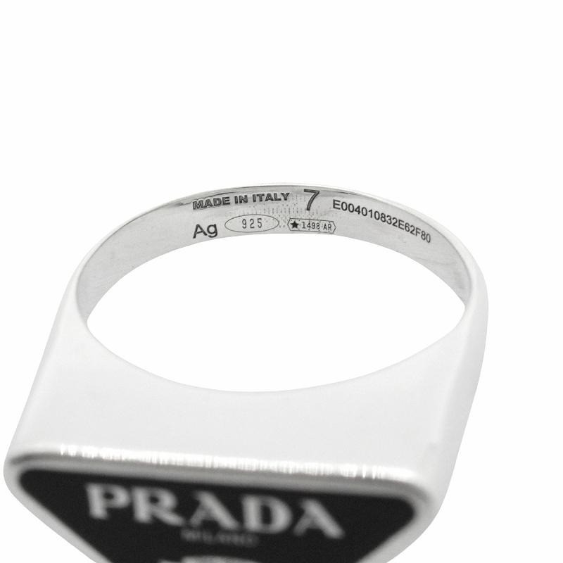 Authentic PRADA Ring Triangle Logo Symbol Accesso… - image 5