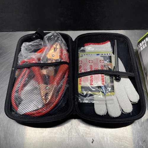 Sharper Image Roadside Auto Emergency Kit 12 Piece With Jumper Cables Gloves New - Zdjęcie 3 z 4