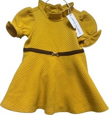 NWT Janie  Jack "Intro into Fashion" Yellow Equestrian Quilted Dress, 6-12 mos.