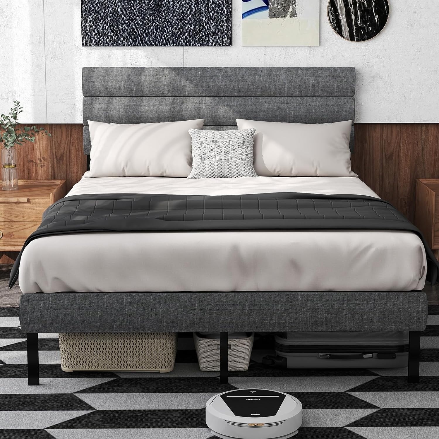 ,metal Platform Bed Frame With Headboard