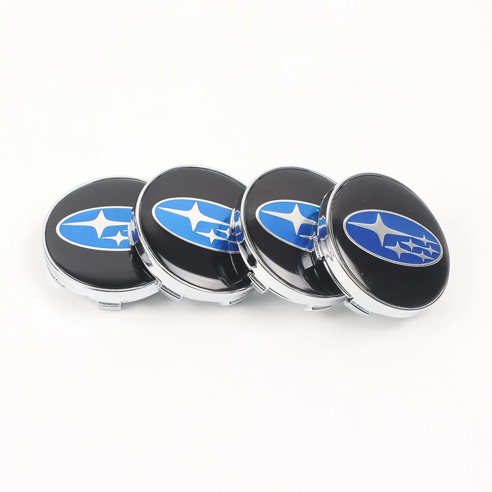 Set Of 4 Wheel Center Cap Glossy Black Blue 28821SA030 For Crosstrek Forester - Изображение 2 из 2