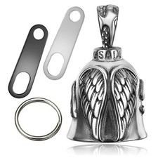 Guardian Angel Motorcycle Bell Good Luck Keychain  Drive Safe Pendant Access...