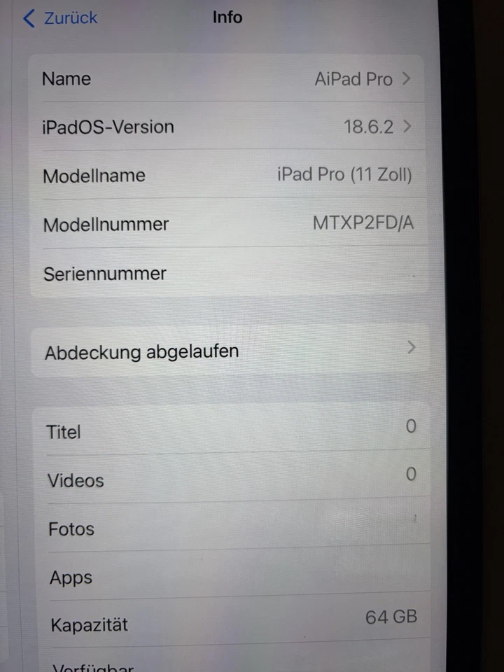 Apple iPad Pro 11 Zoll mit 64GB - Silber - Top Zustand, inkl. OVP - Bild 3 von 3