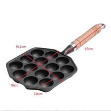14 Holes Takoyaki Pan Nonstick Cast Iron Mold Maker for Home Kitchen