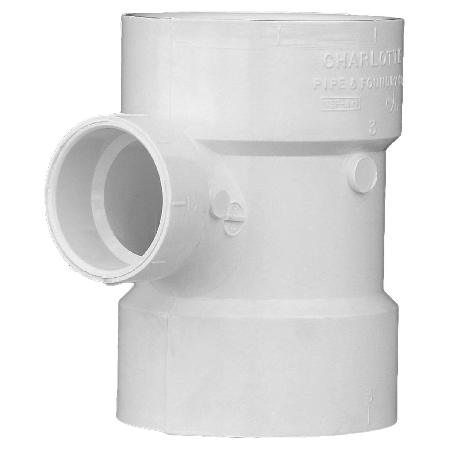 Charlotte Pipe PVC004011200 PVC Sanitary Tee 3 x 3 x 1-1/2 Hub Dia. in.