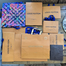 Genuine Louis Vuitton Lot of Empty Paper Shopping Boutique Gift Bags x 19 Pieces