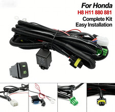 LED Fog Lights Switch Relay Wiring Harness Indicator Kits H8 H11 For Honda Civic