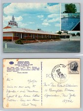 Glendive MT-Montana Derrick Motel Hwy 10 20 Roadside Pool Vintage c1970 Postcard