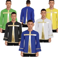 Mens Pullover Praise Dancewear Shiny Tank Top Modern Shirt Choir Tunic Ballet