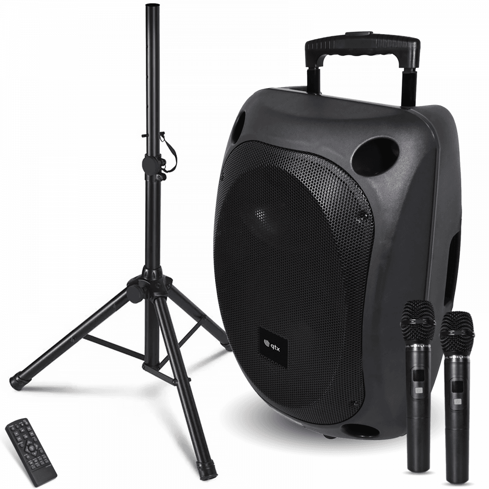 QOVA Performance Portable Active PA Speaker With Media Player, Case and Stand