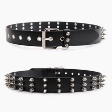 Unisex Men Women Rivets Faux Leather Belt Dress Corset Jeans Punk Waistband