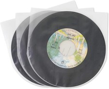 7 Inches Vinyl Record Inner Sleeves, 50PCS Anti-Static Plastic Round Bottom EP P