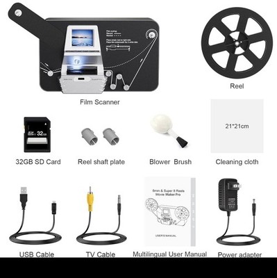 Eyesen 8mm Super 8 Reels Movie Maker Pro M127B-US-S