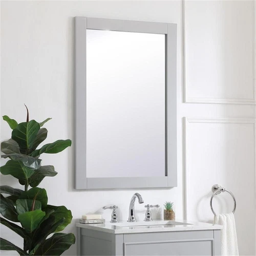 Elegant Decor Aqua 36" x 24" Wood Frame Bathroom Mirror in Gray - Picture 7 of 10