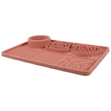 Reusable Silicone Pet Slow Feeding Mat with Suction Cup Pink Licking Pad