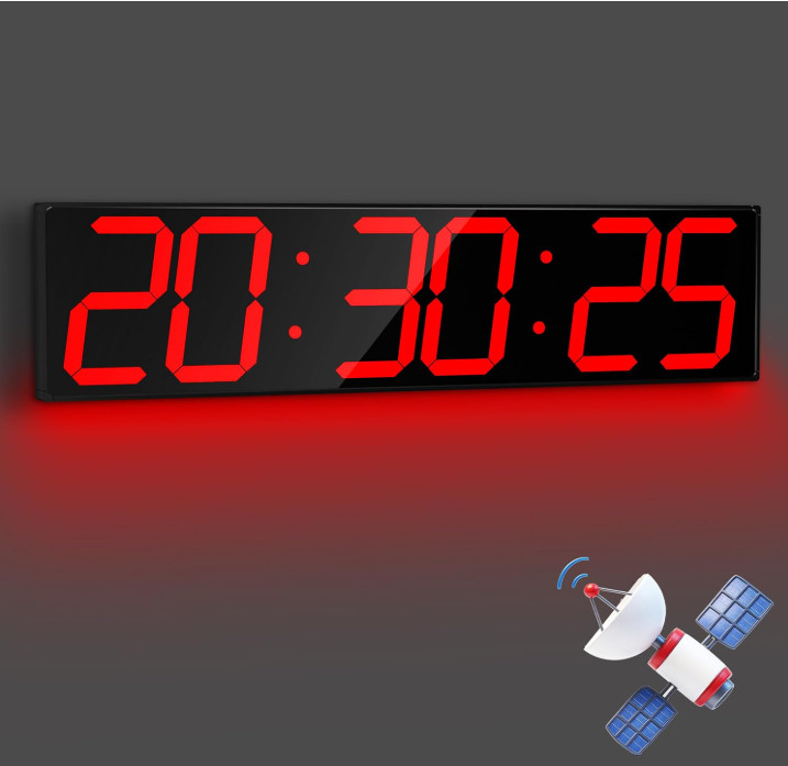 Large Digital Wall Clock 28 Inch with GPS Auto Sync Time Red | 164 ft Visibilit photo Large Digital Wall Clock 28 Inch with GPS Auto Sync Time Red | 164 ft Visibilit featured image