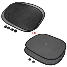2PCS Car Window Sunshade for Sun Shade Visor Side Mesh Cover Shield Sunscreen Bl