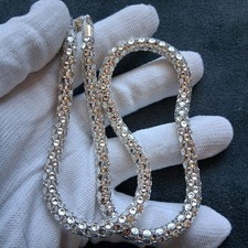 Italy 925 Sterling Silver Diamond-Cut Popcorn Chain Necklace   18   21g 