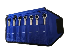 WORKPRO 7-Piece 3-in-1 Reversible Ratchet Wrench Set Metric W/Rolling Pouch