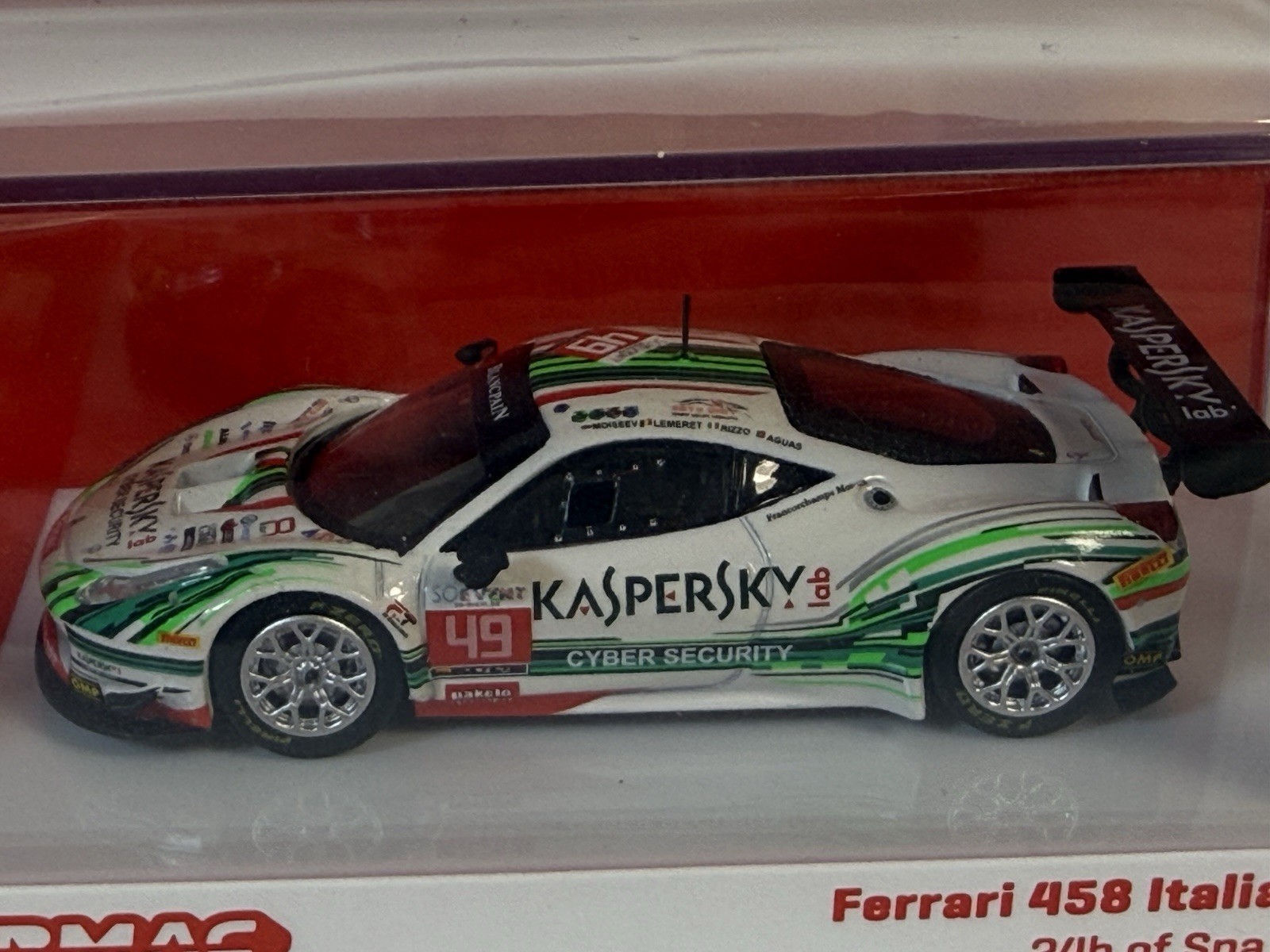 🔥IXO TARMAC 1:64 FERRARI 458 Italia GT3 24h of Spa 2016 NIB CASE KASPERSKY🔥