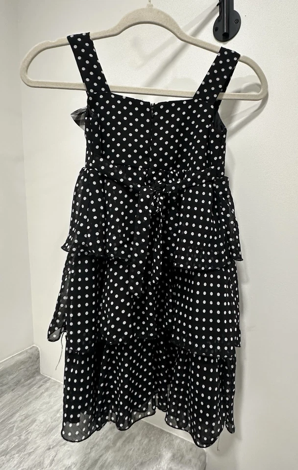 Vestido Cherokee para niña blanco y negro a lunares talla 7 Foto 2 de 3