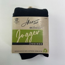 Hanes Women's Ecosmart Black Joggers With Drawstring Size Large
