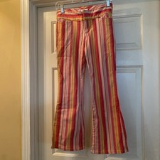 Vintage Xhilaration Girls  Pants Sz 12 Striped Multicolor  Fit & Flare