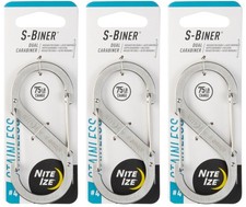 Nite Ize S-Biner Stainless Steel Dual Carabiner 4 - Stainless 3-Pack 