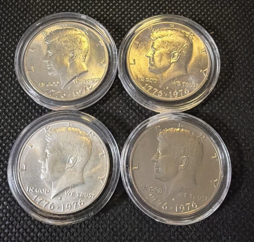 Lot of 4 1976 S  Silver Kennedy BU 40% Silver Half-Dollar Bicentennial USMint