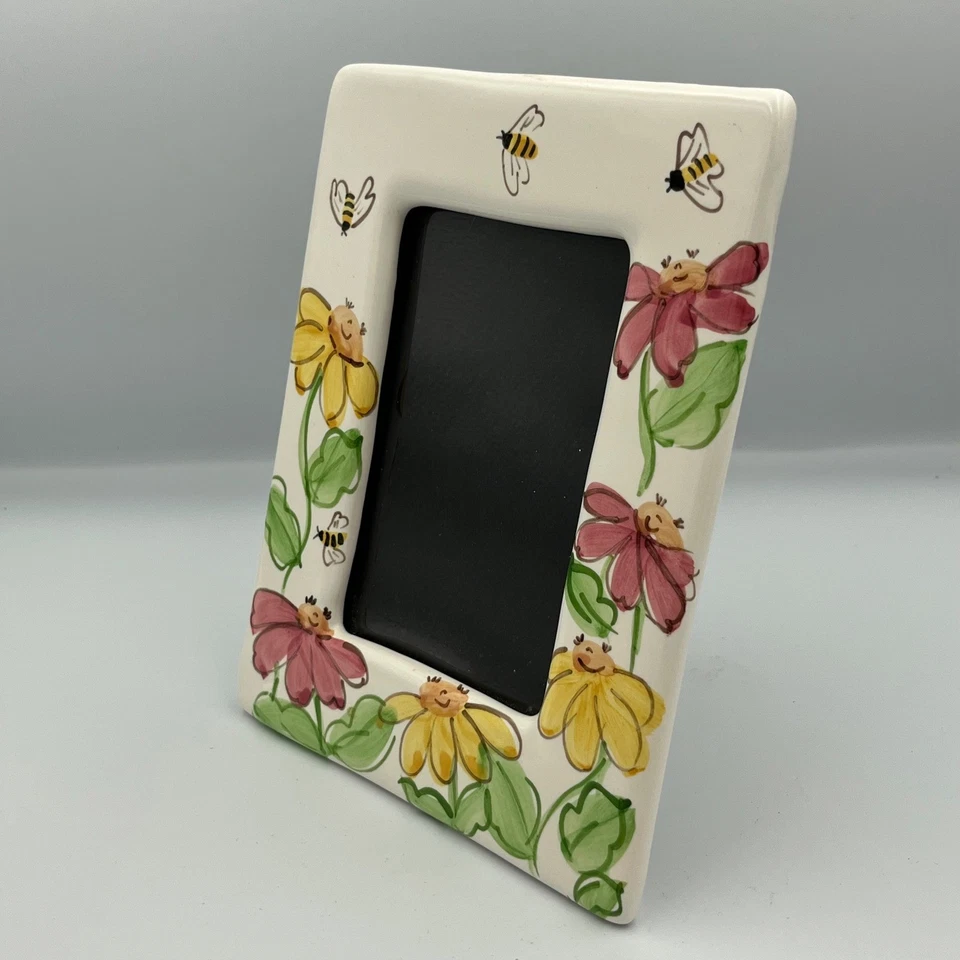 手绘陶瓷相框花卉蜜蜂设计桌面显示器 — 第 2/4 张图片