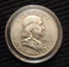 1958-D Franklin Half Dollar - Circulated - 90% Silver -