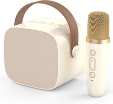 Mini Karaoke Machine,Funny Toys Christmas Birthday Gifts for Kids Beige 1 Mic
